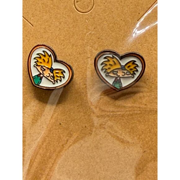 Hey Arnold Nickelodeon Retro 90's Stud Earrings Y2K - Picture 1 of 2